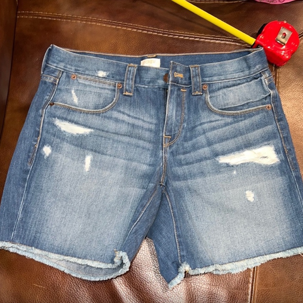 J Crew distressed denim shorts. NWT